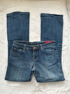 2000s style low rise mini boot jeans